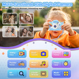 Seckton Upgrade Kids Camera with Cute Silicone Cover, Toy Cameras for Boys Girls Age 3-10 Christmas Birthday Gifts - Light Blue