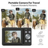 Seckton Digital Camera 44MP Vlogging Camera with 16x Digital Zoom, Portable Multifunctional Camera Gifts for 8-15 Year Old Kids Teens Aldult Beginners
