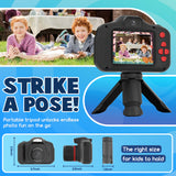 Seckton Upgrade Kids Digital Camera with Fill Light, Toys for 5 6 7 8 9 10 Year Old Boys Birthday Gift -Black