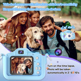Seckton Upgrade Kids Camera with Cute Silicone Cover, Toy Cameras for Boys Girls Age 3-10 Christmas Birthday Gifts - Light Blue