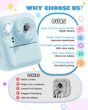 Seckton Instant Print Camera for Boys Girls , Dual-Lens 1080P Kid Digital Camera Birthday Gifts for 3-12 Year Old Boy Blue