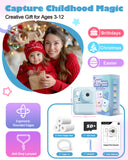 Seckton Instant Print Camera for Boys Girls , Dual-Lens 1080P Kid Digital Camera Birthday Gifts for 3-12 Year Old Boy Blue